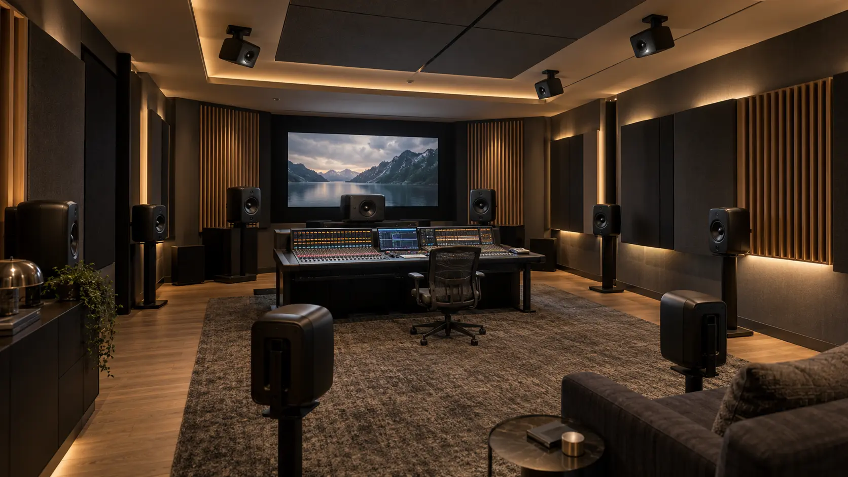 Immersive spatial-audio studio and listening environment